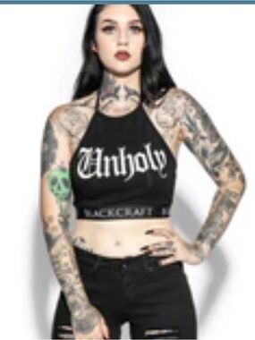 Blackcraft Unholy Halter Crop Top